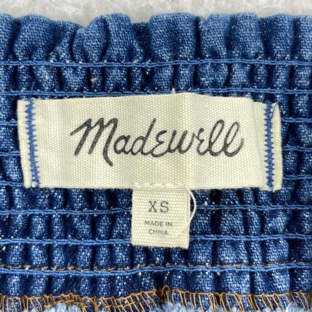 Madewell Top Convertible Tie-Back Alberta Wash Women's Size XS Blue Cami Casual - Picture 7 of 10
